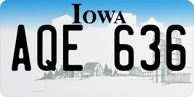 IA license plate AQE636
