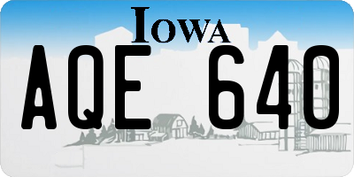 IA license plate AQE640