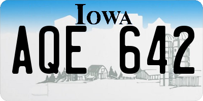 IA license plate AQE642