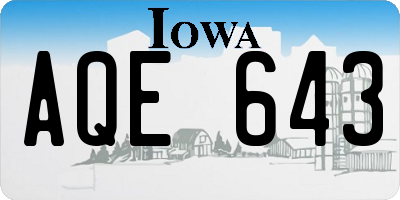 IA license plate AQE643