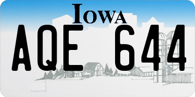 IA license plate AQE644