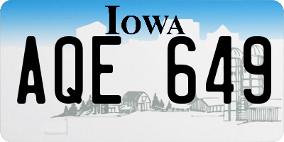 IA license plate AQE649