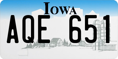 IA license plate AQE651