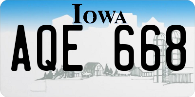 IA license plate AQE668