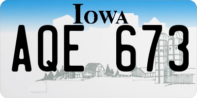 IA license plate AQE673
