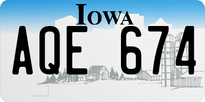 IA license plate AQE674