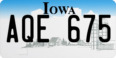 IA license plate AQE675