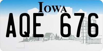 IA license plate AQE676