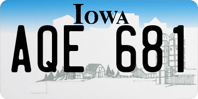 IA license plate AQE681