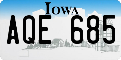 IA license plate AQE685