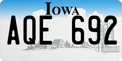 IA license plate AQE692