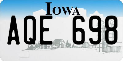 IA license plate AQE698