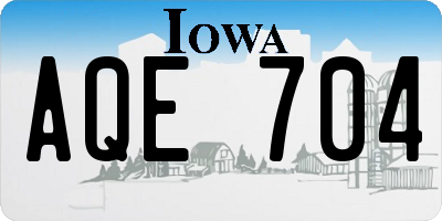 IA license plate AQE704