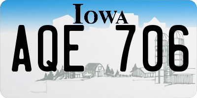 IA license plate AQE706
