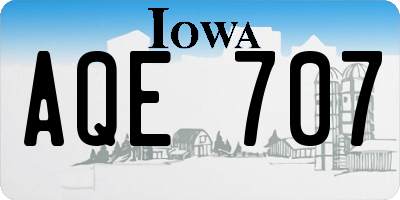 IA license plate AQE707