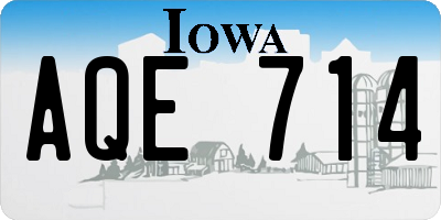 IA license plate AQE714