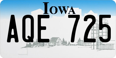 IA license plate AQE725