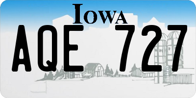 IA license plate AQE727