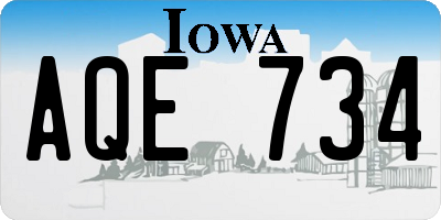 IA license plate AQE734
