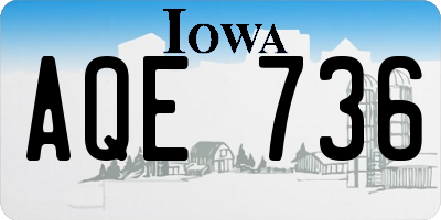 IA license plate AQE736