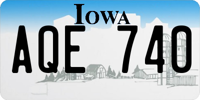 IA license plate AQE740