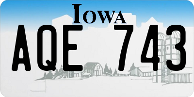 IA license plate AQE743