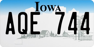 IA license plate AQE744