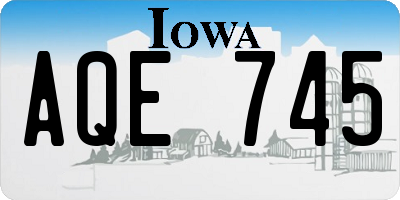 IA license plate AQE745