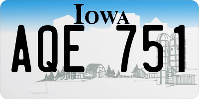 IA license plate AQE751