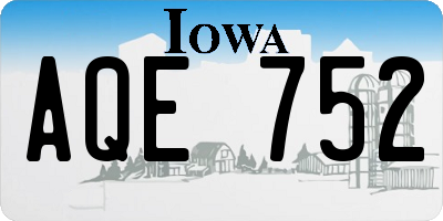 IA license plate AQE752