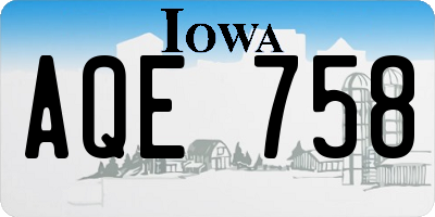 IA license plate AQE758