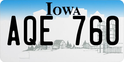 IA license plate AQE760