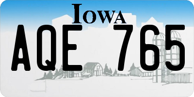 IA license plate AQE765