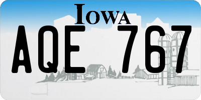 IA license plate AQE767
