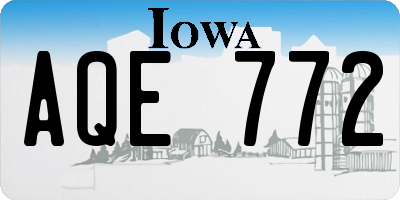 IA license plate AQE772