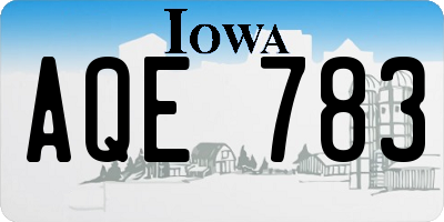 IA license plate AQE783