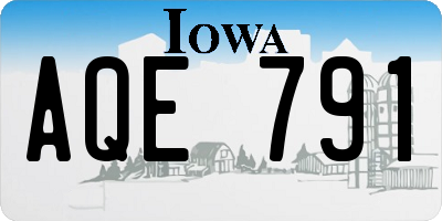 IA license plate AQE791