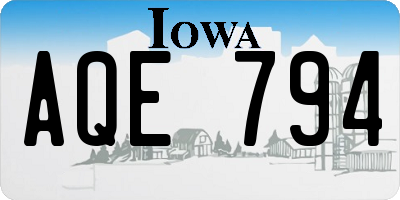 IA license plate AQE794
