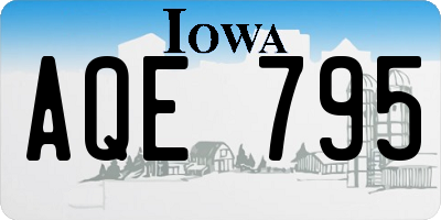 IA license plate AQE795