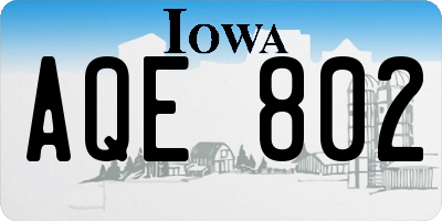 IA license plate AQE802