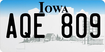 IA license plate AQE809