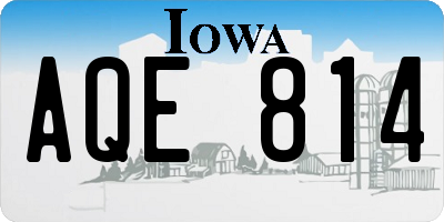 IA license plate AQE814