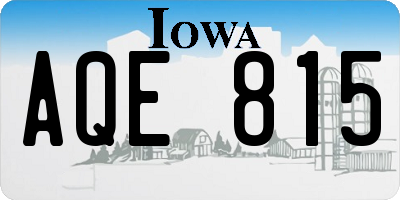 IA license plate AQE815