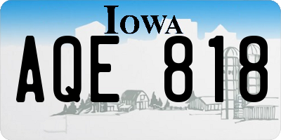 IA license plate AQE818