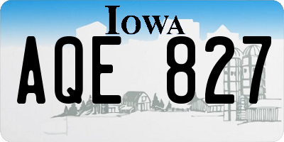 IA license plate AQE827