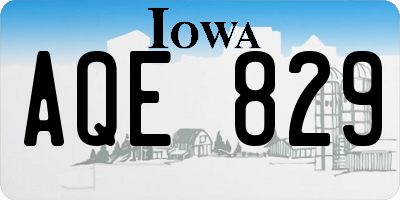 IA license plate AQE829