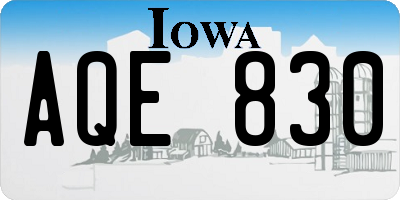 IA license plate AQE830