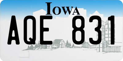 IA license plate AQE831