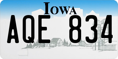 IA license plate AQE834