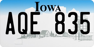 IA license plate AQE835